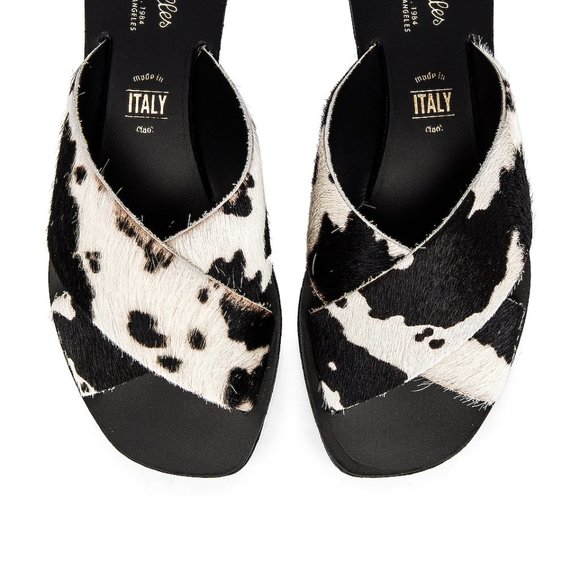 REVOLVE | SEYCHELLES | Total Relaxation Slide, Black Cow Print - Picture 1 of 5